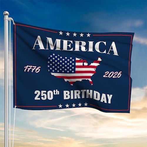Flagge zum 250. Jahrestag der USA (1776–2026) – Patriotische Sterne, Gartendekoration, Partyzubehör, Hängedekoration für Zimmer, Haus und Garten, Willkommenshintergrund, 90 x 150 cm (3 x 5 Fuß)