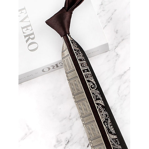 Herren-Krawatte aus Polyester mit klassischem Muster, schmale formelle Krawatte in mehreren Farben, Weihnachtsgeschenk-Accessoire für Hochzeiten, Geschäfts- und Feiertagspartys Image