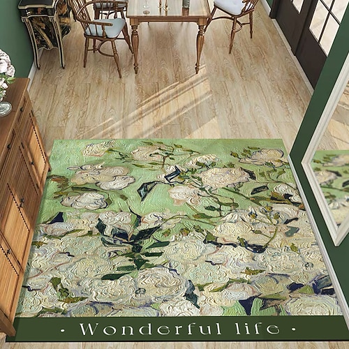 Eingangsbereich Türmatte für Wohnküche Flur Weich Rutschfest Maschinenwaschbar PVC Boden Teppich Ölmalerei Kunstdesign Fleckenresistent Wasserdicht Einfach zu reinigen Innen dekorativer Teppich Image