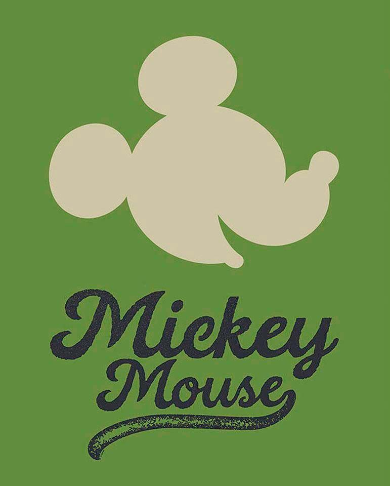 Bild KOMAR "Mickey Mouse Green Head", grün (farbe bild(er): grün), B:40cm H:50cm, Holz, Papier, Bilder, Wandbild zur Dekoration im Kinderzimmer - ohne Rahmen Image
