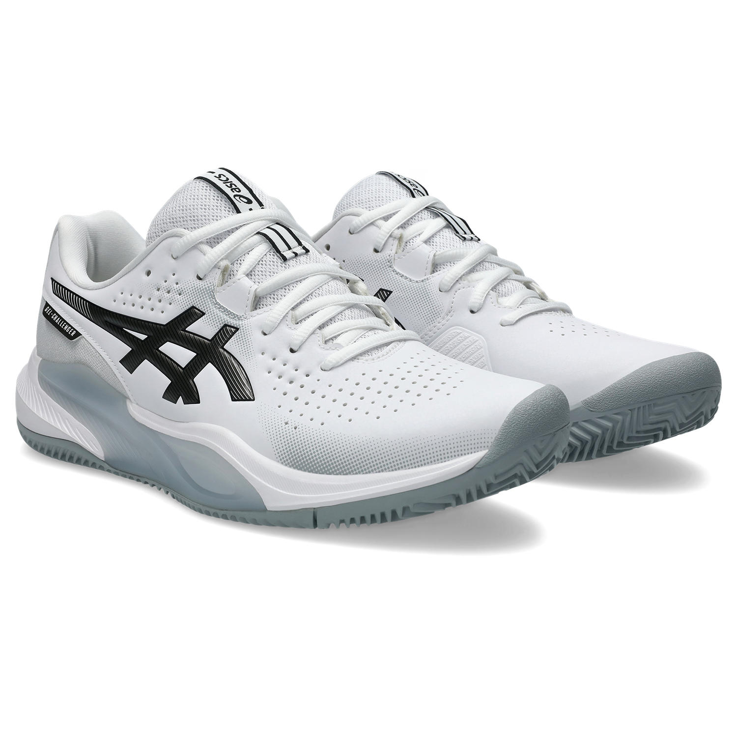 Tennisschuh ASICS "GEL-CHALLENGER 15 CLAY", Herren, Gr. 47, weiß, gunmetal, Synthetik, Schuhe, Sandplatzschuhe für Ascheplätze