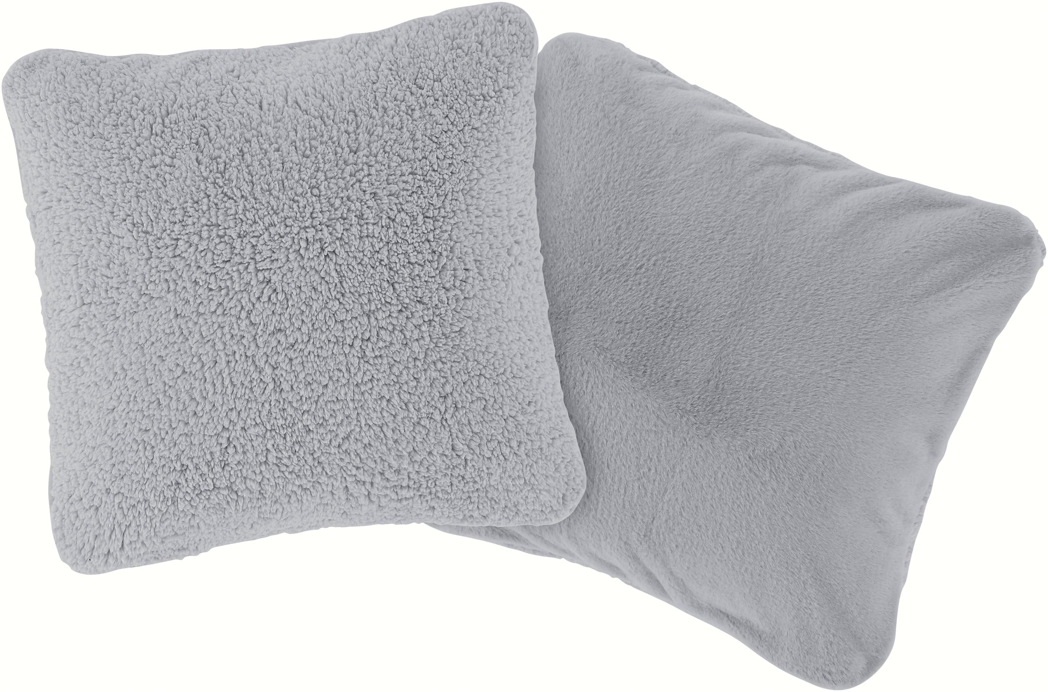 Dekokissen "LeGer, 2 Stk", silber, B:50 L:50, Obermaterial: 100% Polyester, LEGER HOME BY LENA GERCKE, Dekokissen_Sitzkissen_Kissenhüllen, hochwertig und kuschelig weich Image