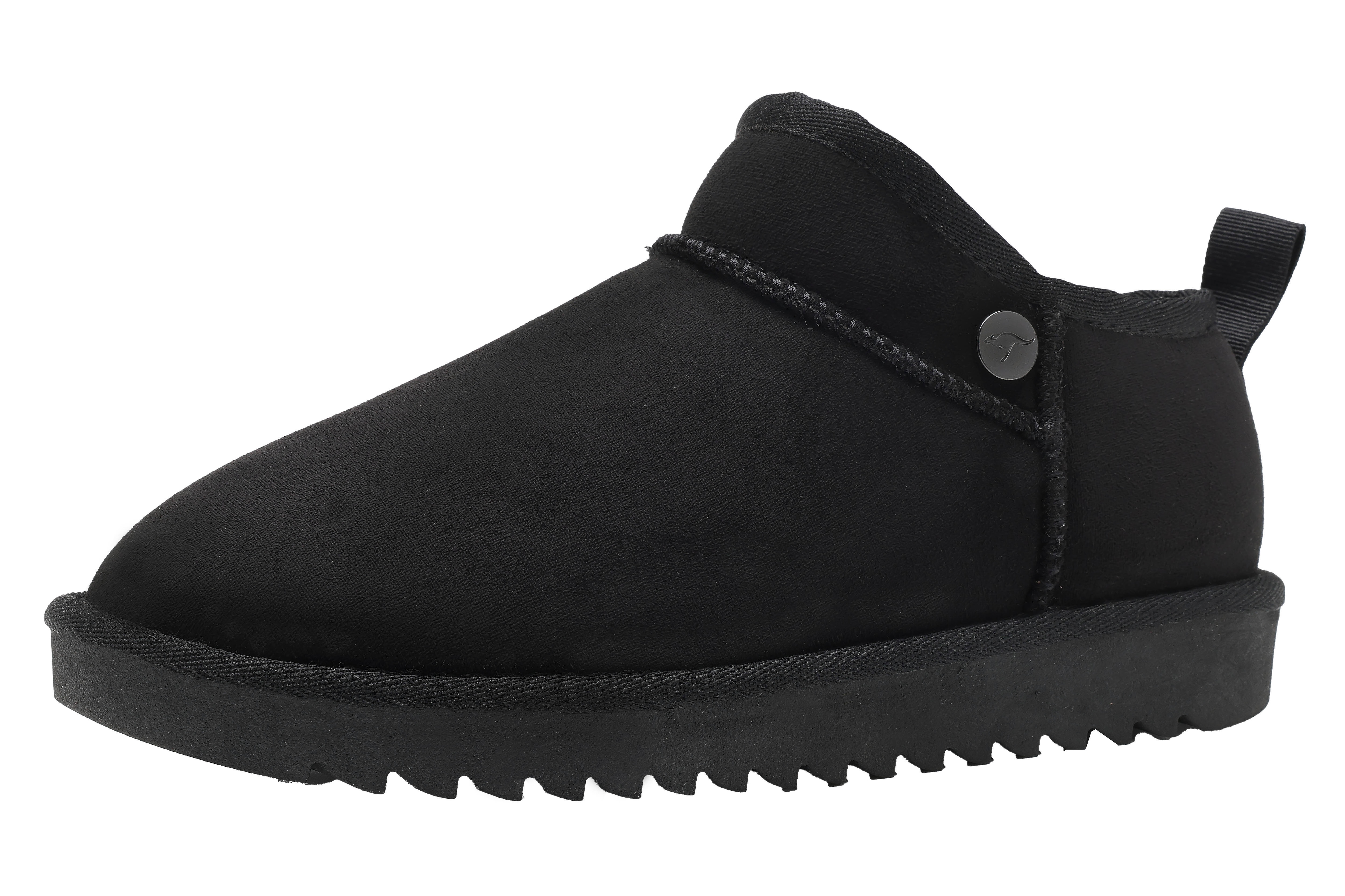 Schlupfboots KANGAROOS "K-UW MELBO", Damen, Gr. 38, schwarz (jet schwarz), Textil, Sportlich, Schuhe, Winterboots, Snowboots, Winterschuhe, gefüttert