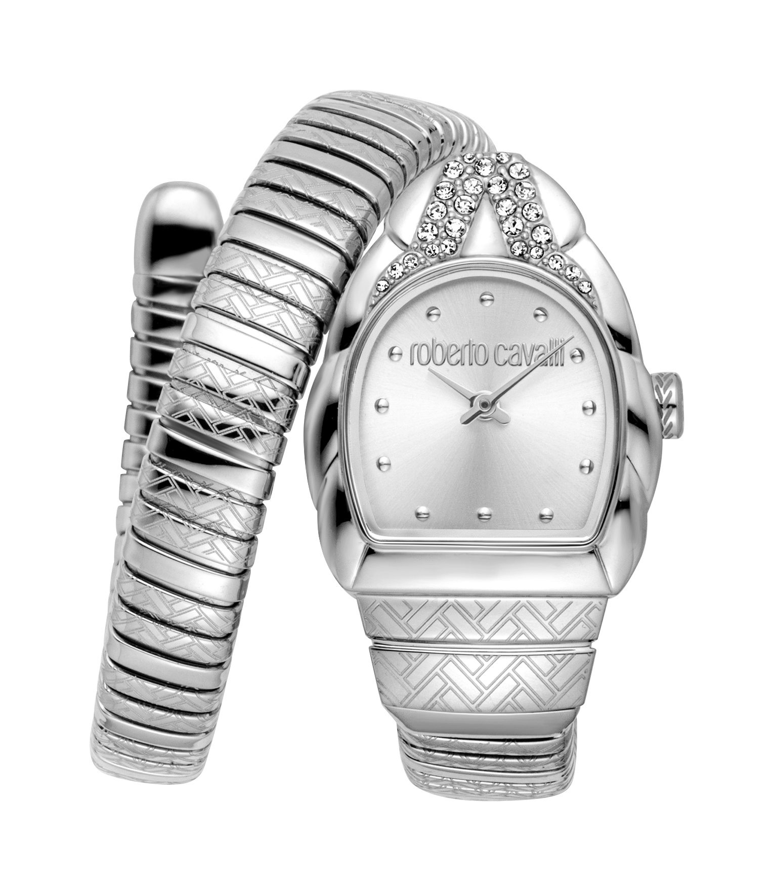 Roberto Cavalli Womens Snake Stainless Steel Watch - Silver - One Size | Roberto Cavalli Sale | Discount Designer Brands