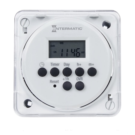 INTERMATIC FM1D20E-LV-8 Electronic Timer, White, Plastic