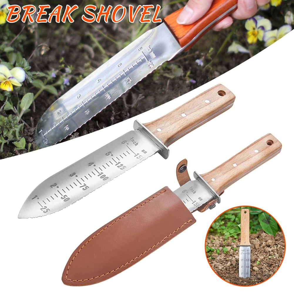 Pelle de jardinage professionnelle en acier, outil de creusement, coupe-jardin multifonction avec gaine en cuir, outils de jardinage