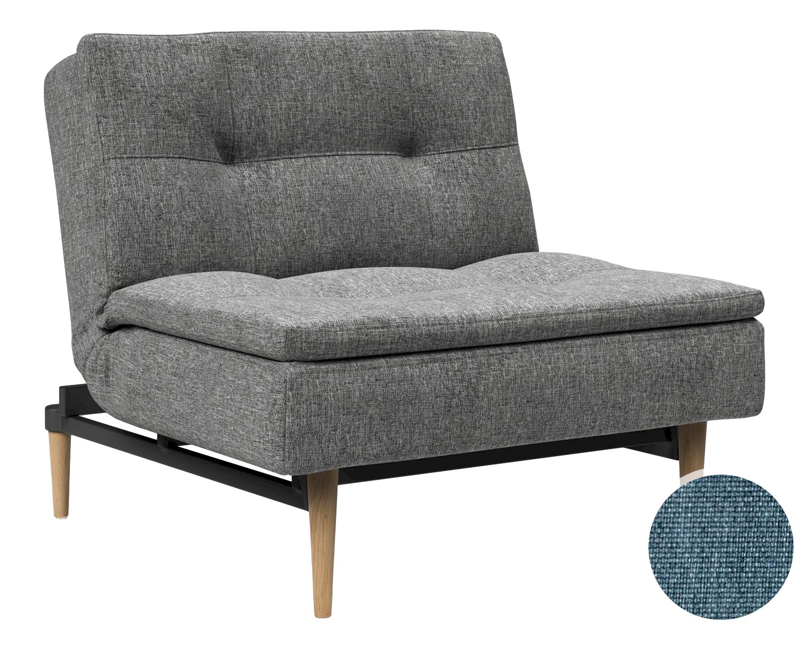 Innovation »Dublexo« Klappsessel Frej Eiche / 563 Twist Charcoal / mit Armlehnen Image