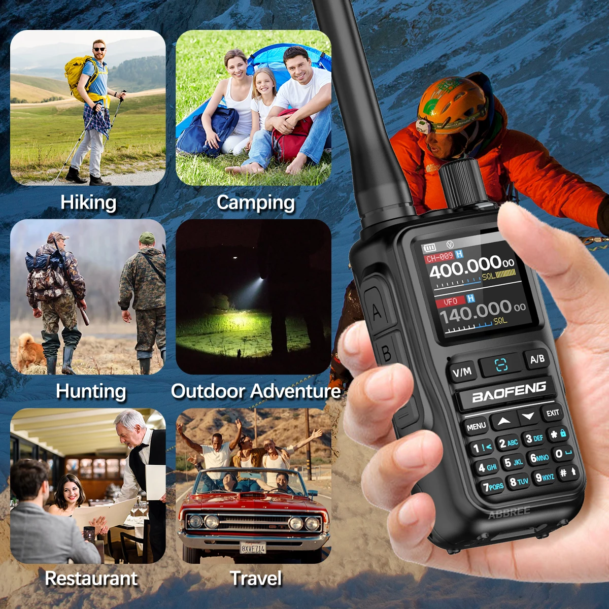 Baofeng 5R MINI Walkie Talkie APP Programmierung Multi Band Wireless One Key Kopierfrequenz für Outdoor Wandern Typ-C Amateurfunk Image