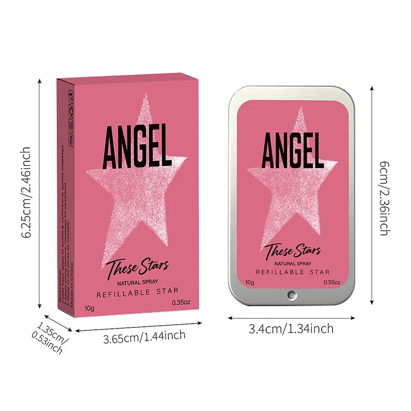 Angel Star Solid Parfümcreme, tragbarer nachfüllbarer Duftbalsam, holziger Duft, erfrischender, anhaltender Duftbalsam, Geschenk für Frauen Image
