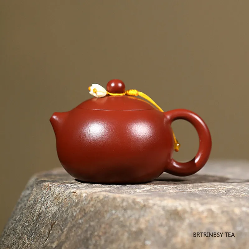 Chinesische Yixing Lila Ton Teekanne Handgemachte Xishi Teekanne Kleine Kapazität Rohes Erz Dahongpao Wasserkocher Haushalt Zisha Tee-Set 90 ml