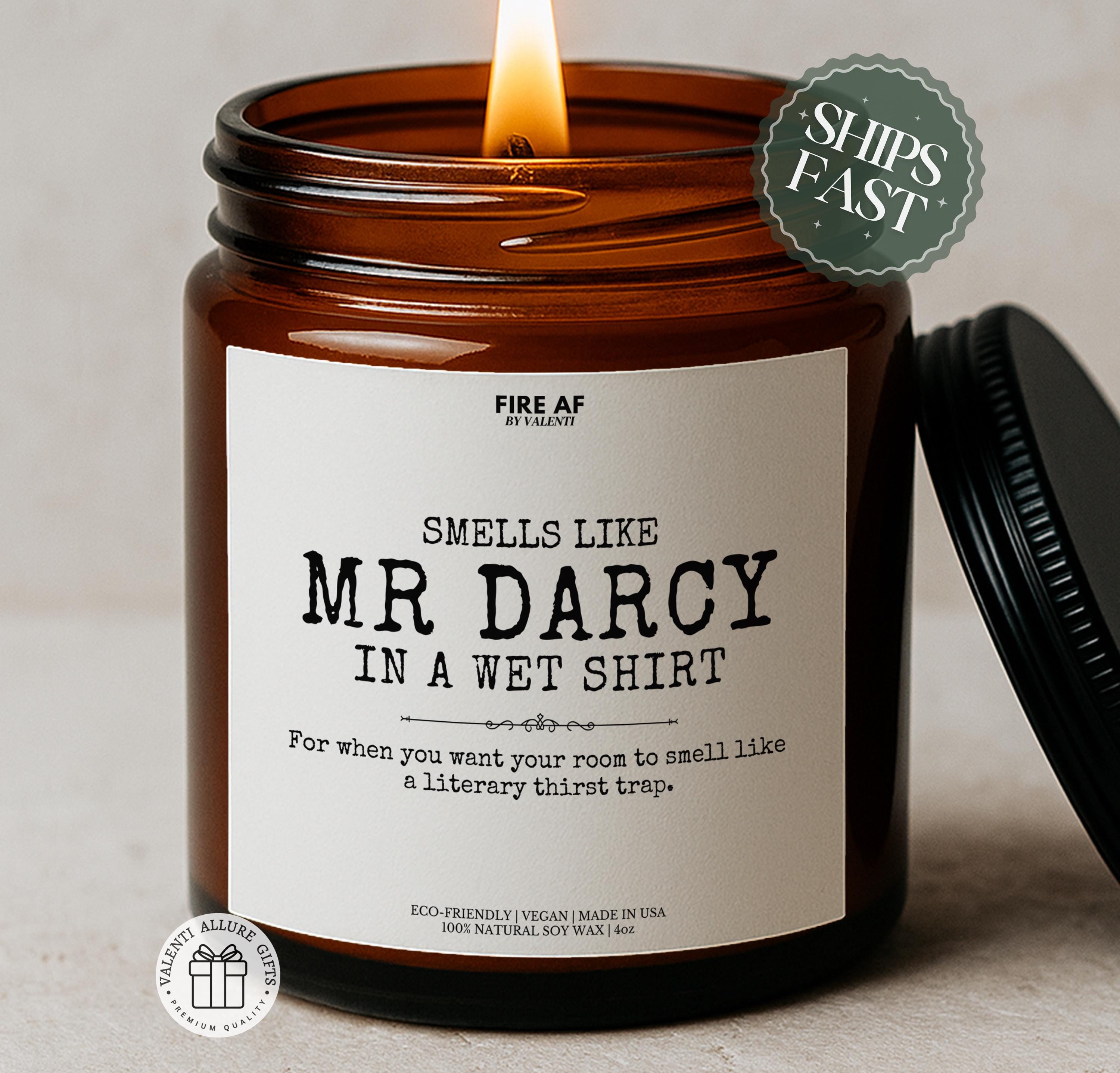 Candela per amanti dei libri Mr Darcy, regalo divertente per amanti dei libri, Orgoglio e pregiudizio, regali di Jane Austen, candela a forma di libro
