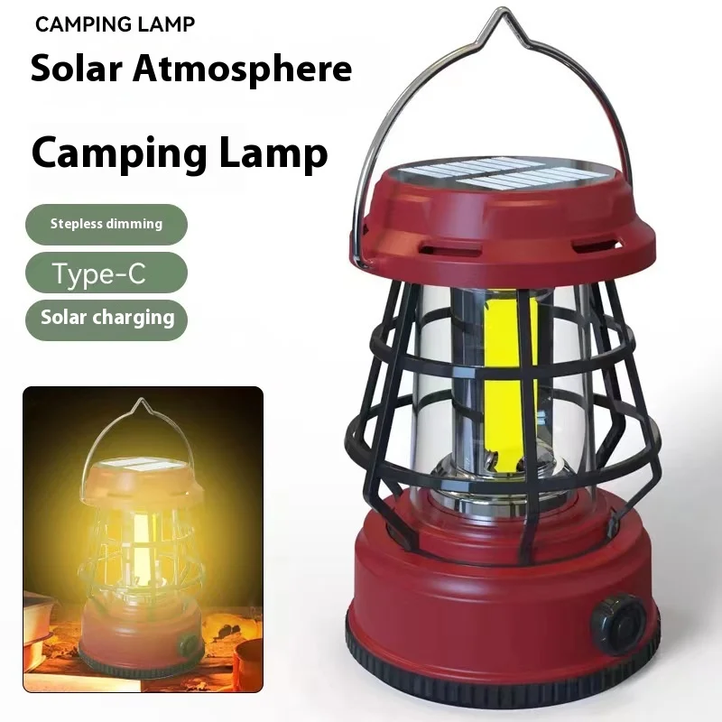 Solar Tragbare Laternen LED Wiederaufladbare Hängeleuchten Dimmbare Outdoor Camping Notfall Garten Terrasse Dekor Beleuchtung Lampe