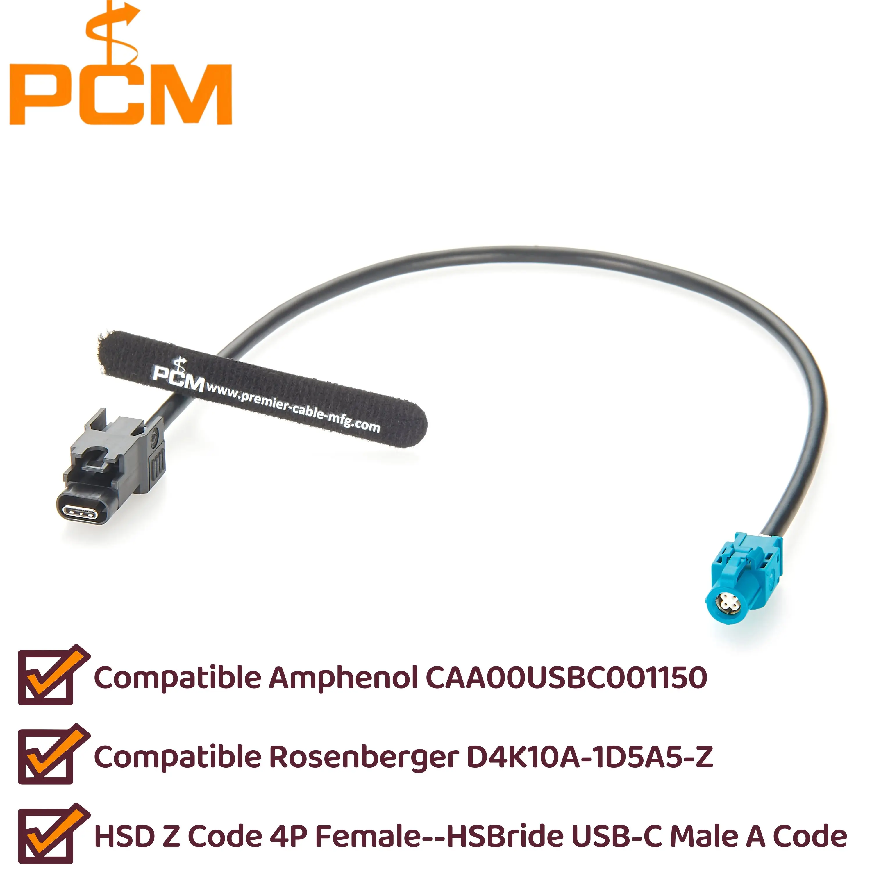 Automotive HSBridge USB Typ-C A-Code-Stecker auf HSD Z-Code 4-polige Buchse, Verlängerungskabel, kompatibel mit D4K10A-1D5A5-Z CAA00USBC001150 Image