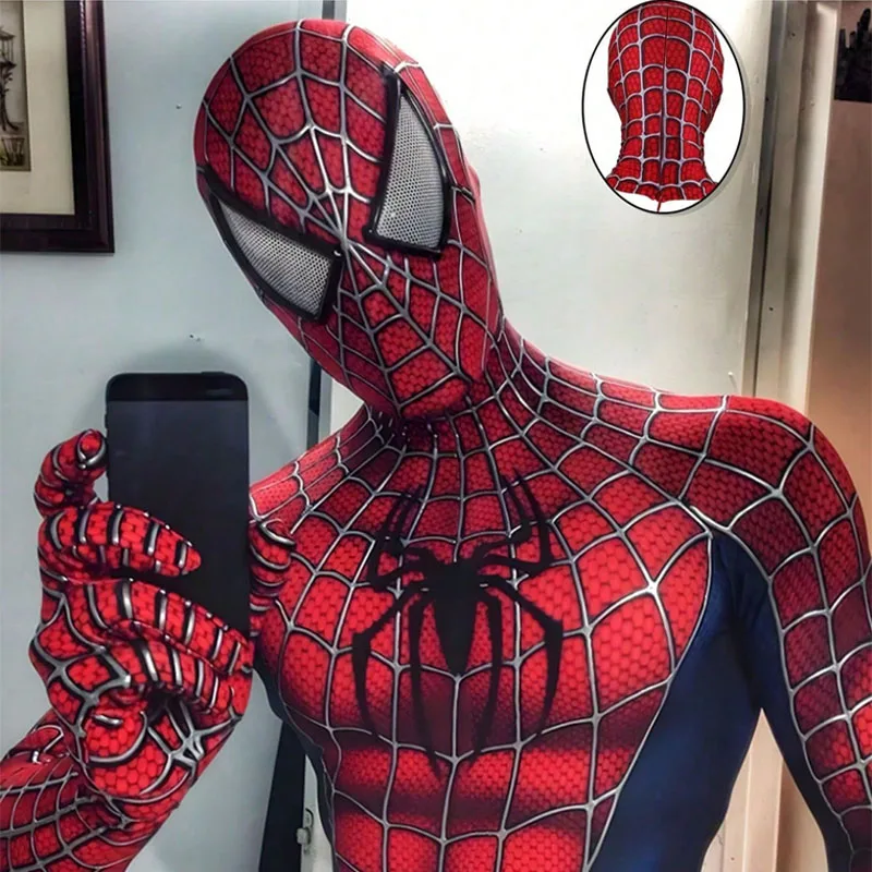 Superheld Spider Man Cosplay Maske Peter Parker Maske Kopfbedeckung Frauen Männer Halloween Kostüm Maske Party Dress Up Requisiten Zubehör Image