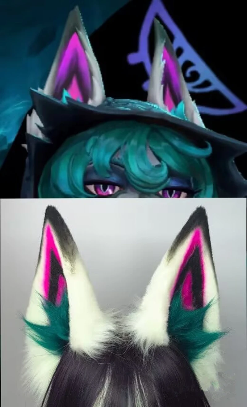 Handgemachte LOL The Gloomist Vex Anime Beast Ear KC Wolf Cat Fox Hair Hoop Magnet Carnaval Gothic Lolita Cosplay Prop