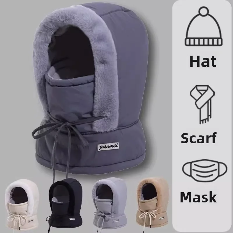 Winter Motorrad Warme Hals Gamasche Winddicht Outdoor Sport Maske Gesicht Sturmhaube Baumwolle 3-in-1 Beanies Kappe Warme Gesichtsschutz Image