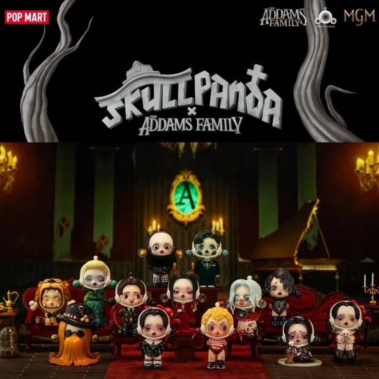 POP MART SKULLPANDA Addams Family Series Blind Box Mystery Box Guess Bag Spielzeug Puppe Niedliche Anime-Figur Desktop-Ornamente