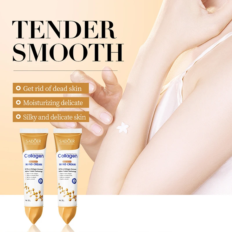 30g Kollagen Anti Falten Hand Creme Feuchtigkeitsspendende Feuchtigkeitsspendende Anti Riss Hand Bleaching Creme Tiefe Reparatur Glatte Hautpflege Produkt Image