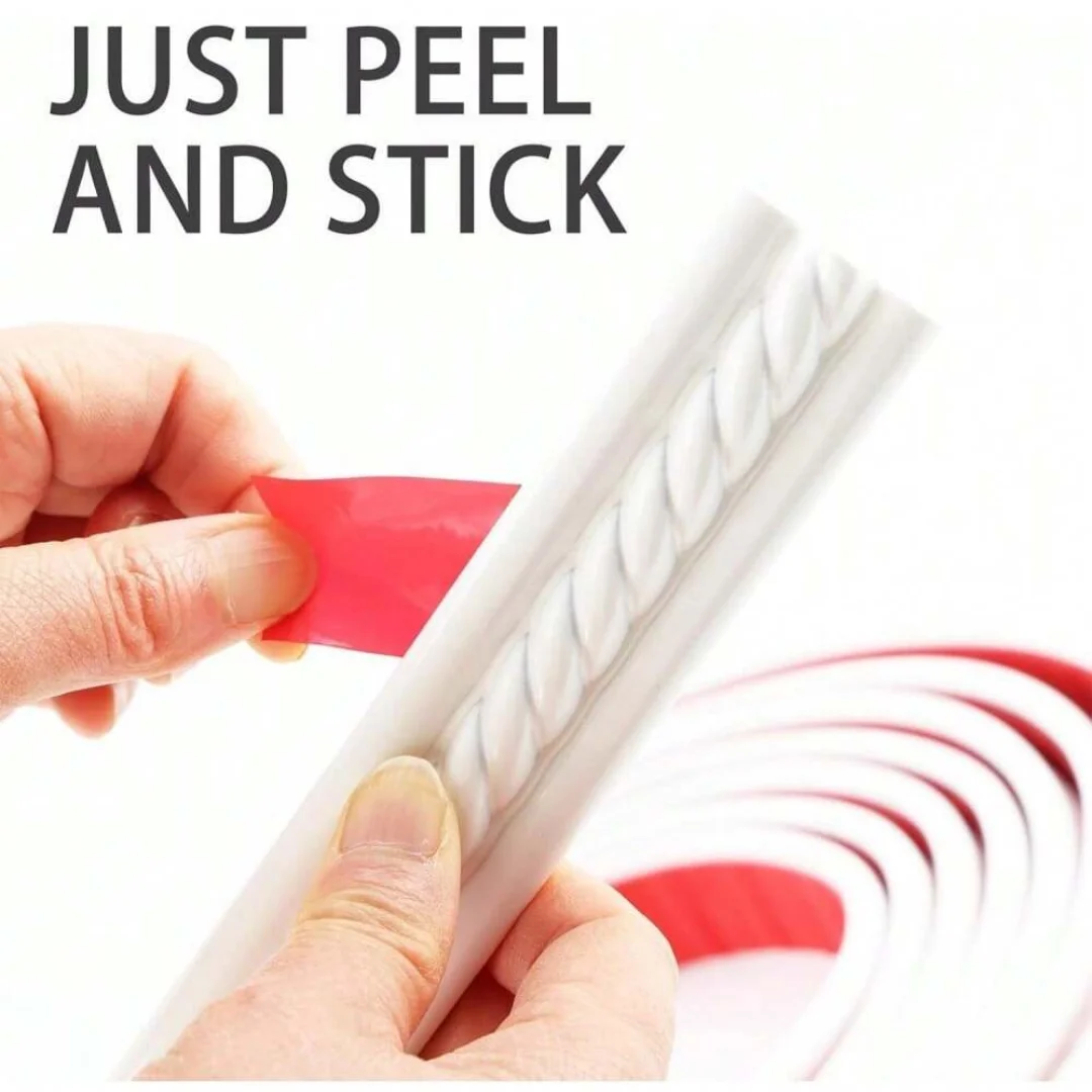 1PC 1m/39,37 zoll Selbst-Kleber Peel Und Stick Moulding Trim Wand Trim Für Fliesen Holz tapeten Bilder Crown Molding Panel Image