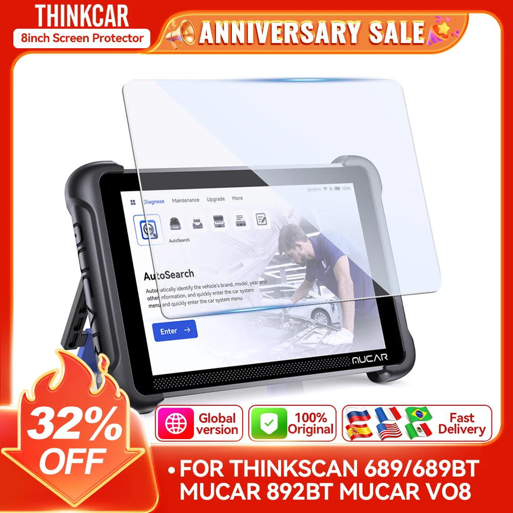 8 zoll Screen Protector Für THINKCAR THINKSCAN 689BT 689 MUCAR 892BT Volle Abdeckung Privatsphäre Gehärtetem Glas Schutz Glas Film Image