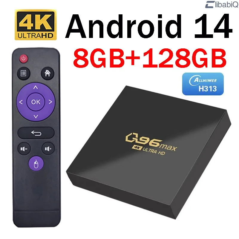 Q96 Max TV Box Android 14 Smart Home Theater 8GB 128GB Allwinner H313 Quad-Core HD HDR10+ 4K Media Player 4G Wifi IPTV Sport Image