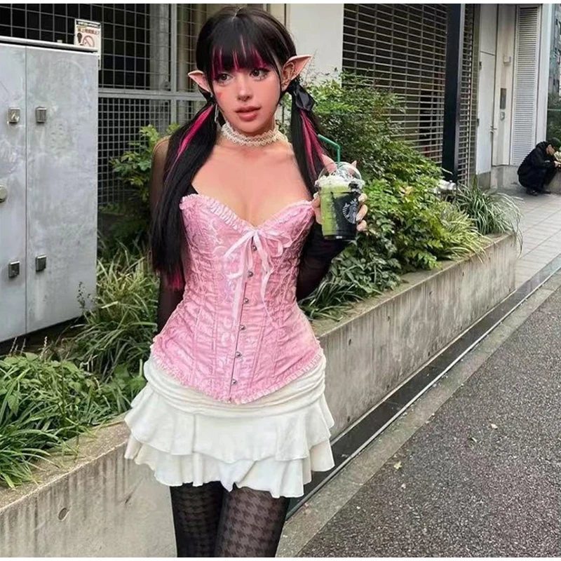 Frauen Vintage Sexy Korsett Tops Kleidung Gothic Viktorianischen Blume Overbust Bustier Wear Abnehmen Taille Gestaltung Frau Gürtel Image