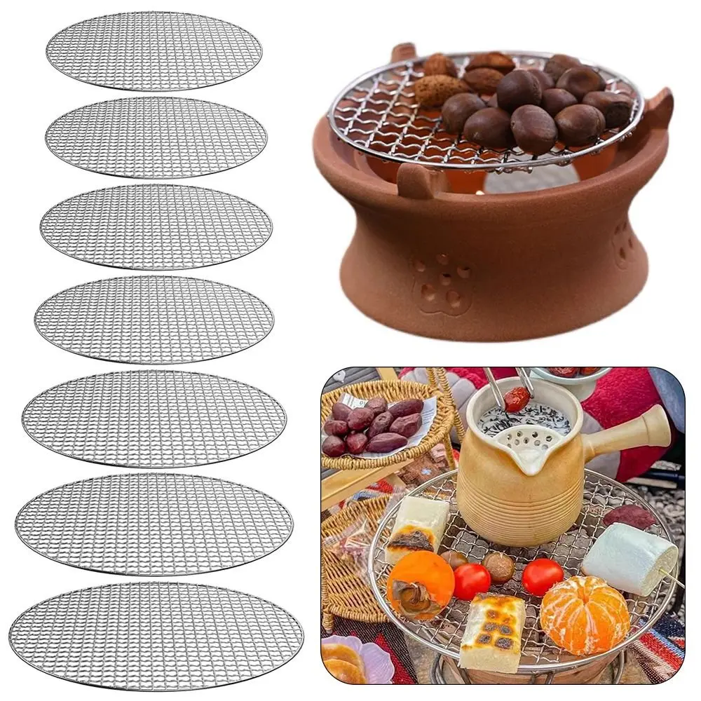 Neue Grill Racks Wiederverwendbare Runde Grill Net Antihaft Braten Rost Net Küche Esszimmer & Bar BBQ Zubehör Image