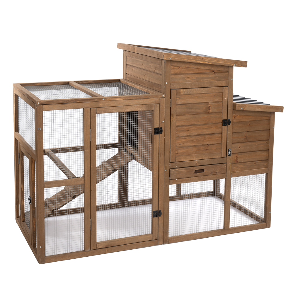 TIAKI Poulailler Ranch en bois – 156 x 79,5 x 116,3 cm