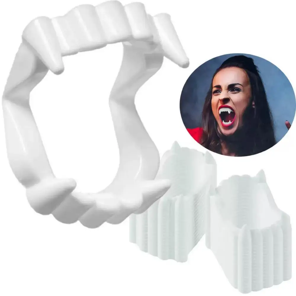 1/5/10/20pcs Halloween Vampire Denture Masquerade Fake Teeth Dress Up Prop Horror Zombie Teeth Grim Reaper Braces Party Supplies
