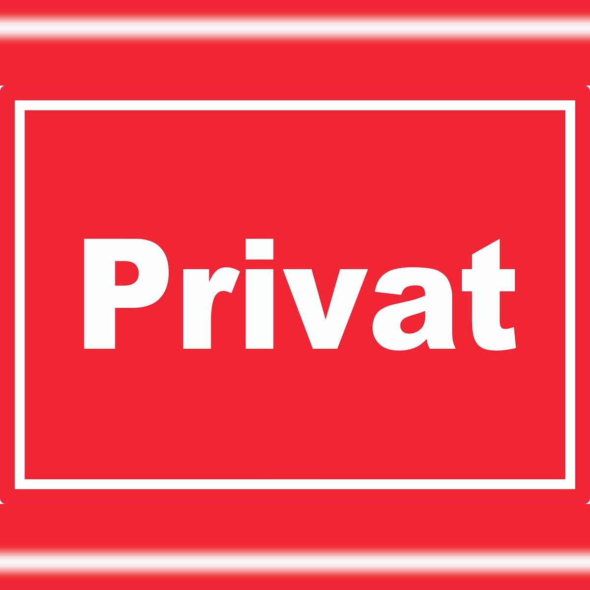 HB-Druck Privat Schild weiß-rot A6 Rückseite selbstklebend Image