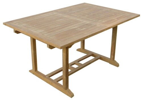 Lex Teak Tisch Gartentisch Garten ausziehbar Esstisch Holztisch rechteckig 170/120cm : 170/120x90cm Image