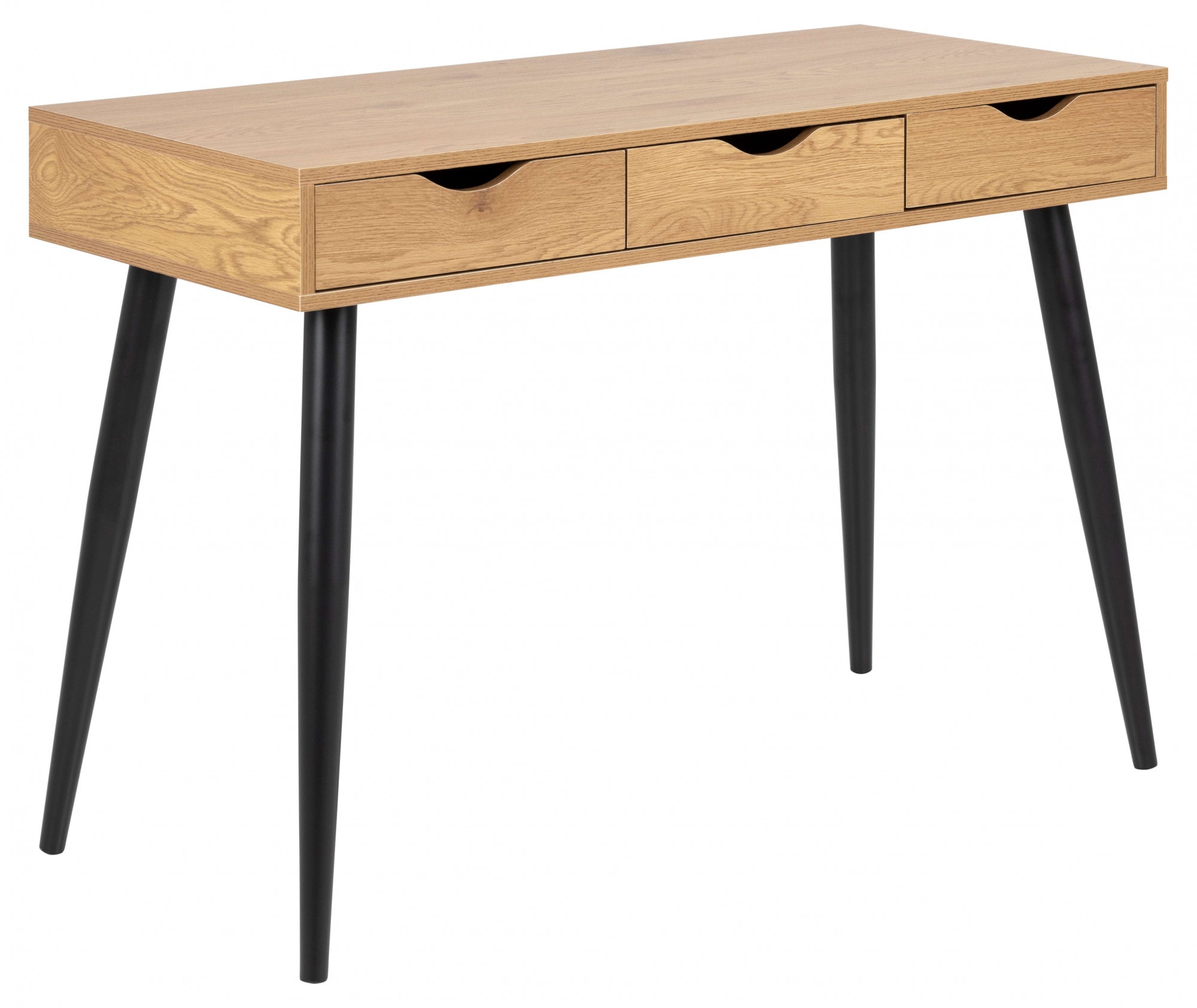 Schreibtisch ACTONA GROUP "Neptun", beige (, schwarz, schwarz), B:110cm H:77,1cm T:50cm, Tische, Bürotisch, Arbeitstisch, mit 3 Schubladen, Breite 110 cm Image