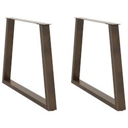 vidaXL Esstisch Beine V-Form 2 Stück Naturstahl 90x(72-73,3) cm Stahl Image