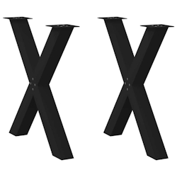 vidaXL Esstischbeine X-Form 2 Stk. Schwarz 80x(72-73) cm Stahl Image