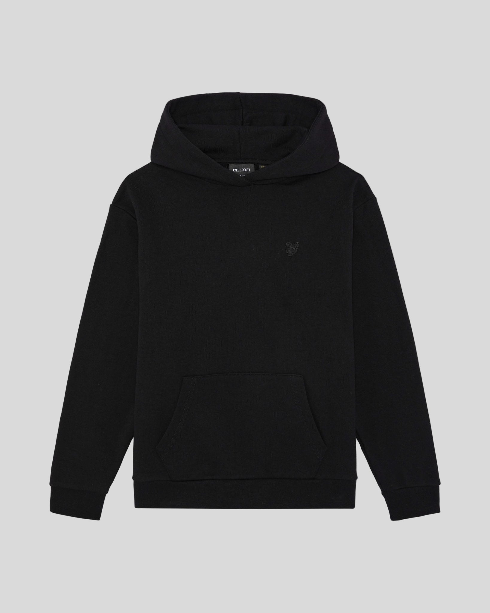 Lyle & Scott Boys' Heavy Weight Drop Shoulder Hoodie - Black Cotton - Size 9-10Y | Lyle & Scott Sale | Discount Designer Brands