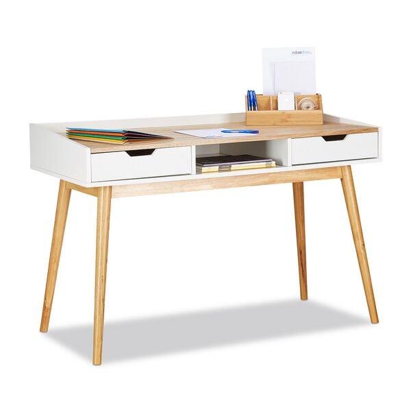 relaxdays Schreibtisch mit 2 Schubladen Image