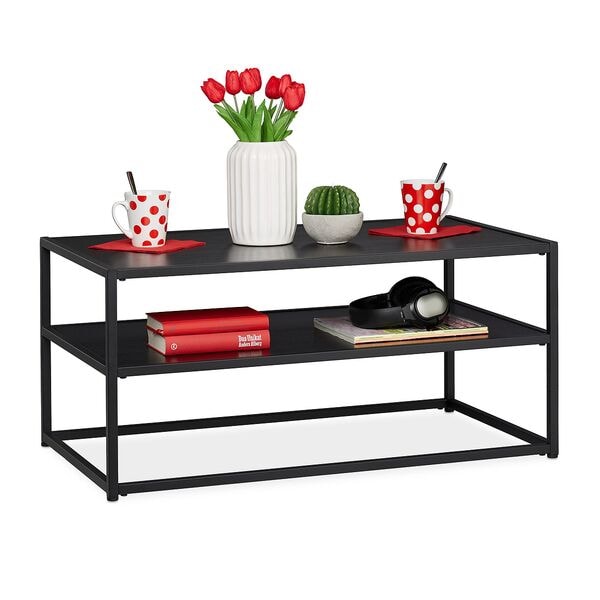 relaxdays Couchtisch mit Ablage