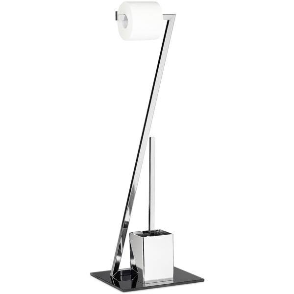 relaxdays WC Garnitur »GLASS« silber