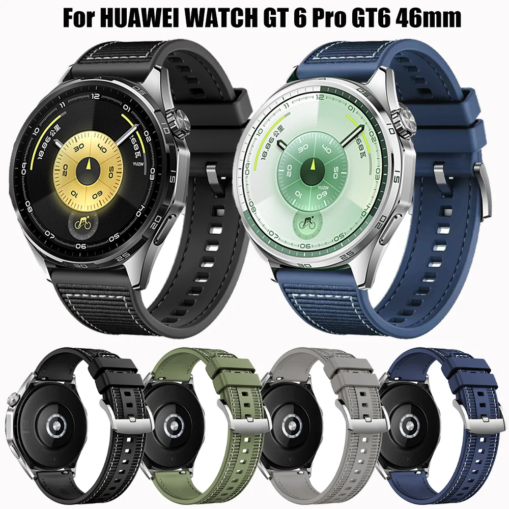 Nylon Silikon Armband Für Huawei GT 6 Pro GT5 GT4 GT3 GT2 46mm Band Männer Frauen Armband für Huawei Uhr 5/4/3 Pro 22mm Uhrenarmbänder Image
