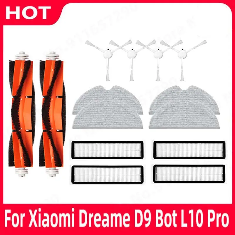 Für xiaomi dreame d9 bot l10 pro ersatzteile seite haupt bürsten filter mopp tuch roboter staubsauger zubehörs atz für zu hause Image