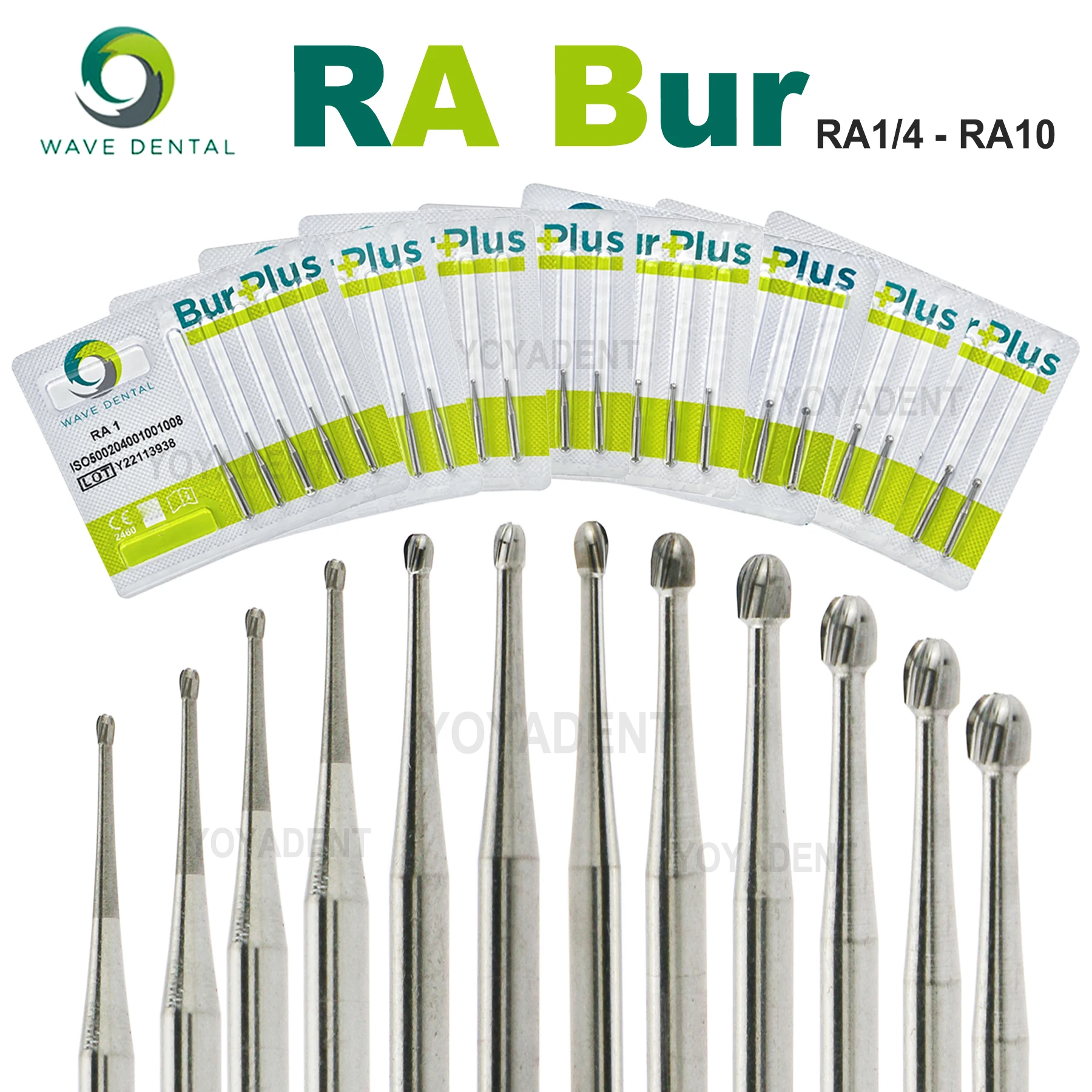 WAVE Burs Zahnimplantatbohrer Runde Kugel 22 mm Zahnmedizin Erdbeeren für Handstück mit niedriger Geschwindigkeit 5 Stück/Packung RA10 Image