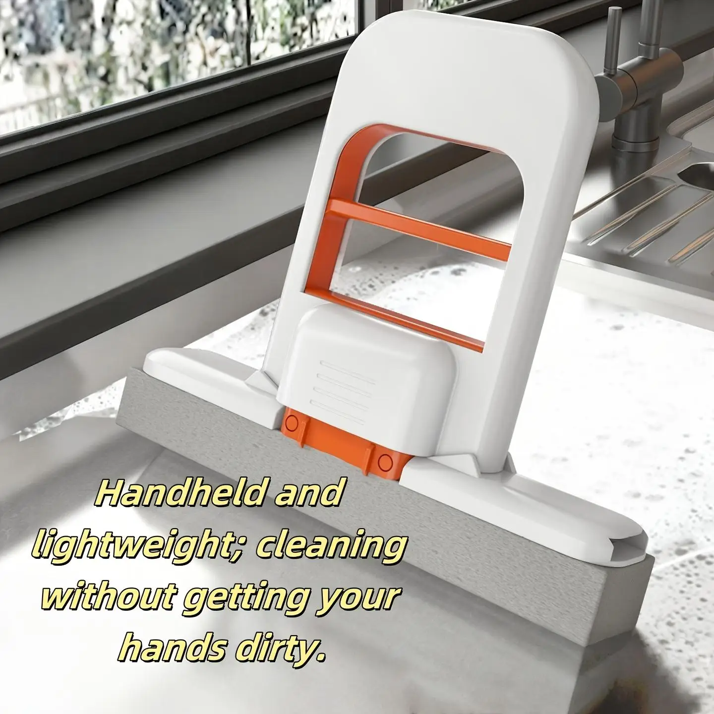 Mini-Hand-Trocken-Nass-Mopp, tragbares Desktop-Reinigungswerkzeug, kleiner Gummi-Baumwollmopp für den Innenbereich, bequem nicht handwaschen Image