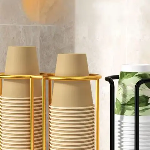 Kitchen Paper Cup Holder Disposables Cups Picker Multifunctional Desktop Cup Storage Rack Household Coffee Cup Holder For Home
