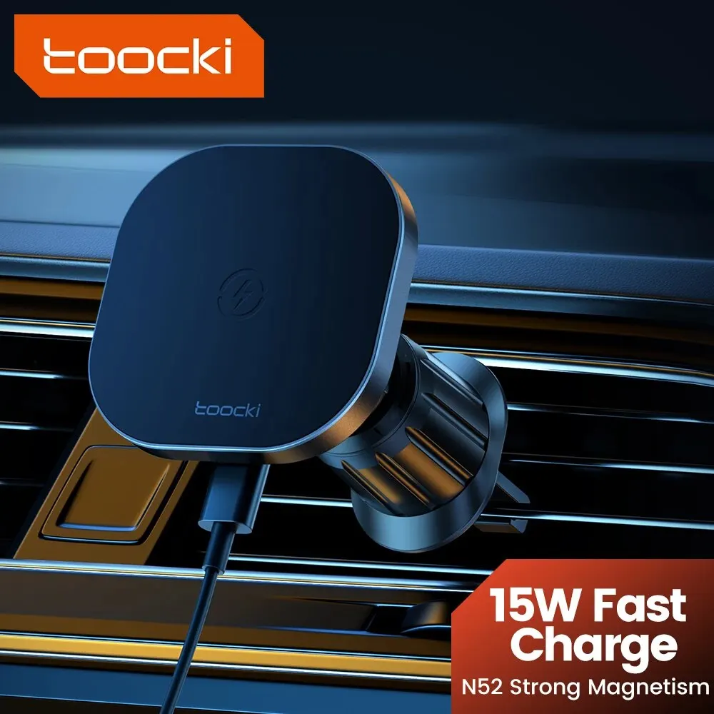 Toocki Magnetisches kabelloses Auto-Ladegerät, Autotelefonhalter, Luftauslass, 15 W, Schnellladegerät im Auto für iPhone 15 14 13 12 Pro Max Image