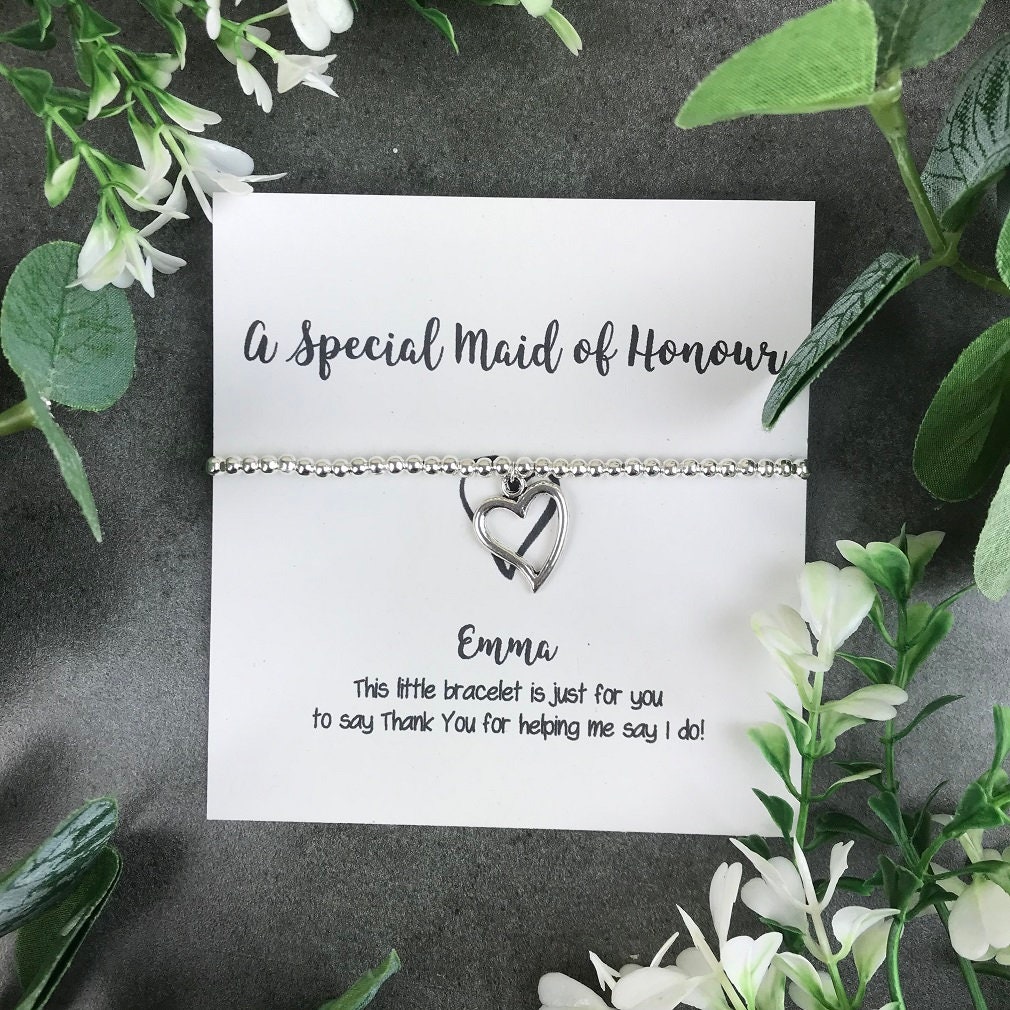 Un braccialetto speciale per la damigella d'onore, damigella d'onore, damigella d'onore, gioielli da sposa, gioielli da sposa, matrimonio, gioielli da