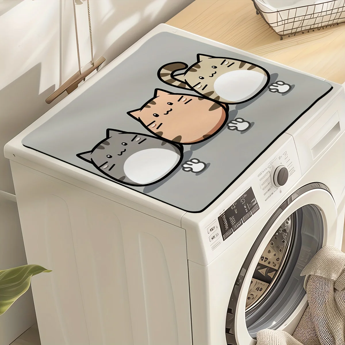 Cat Cute Waschmaschinen-Staubmatte, saugfähige Matte auf der Arbeitsplatte, saugfähige Kühlschrankmatte, Geschirrspüler-Trocknungsmatte