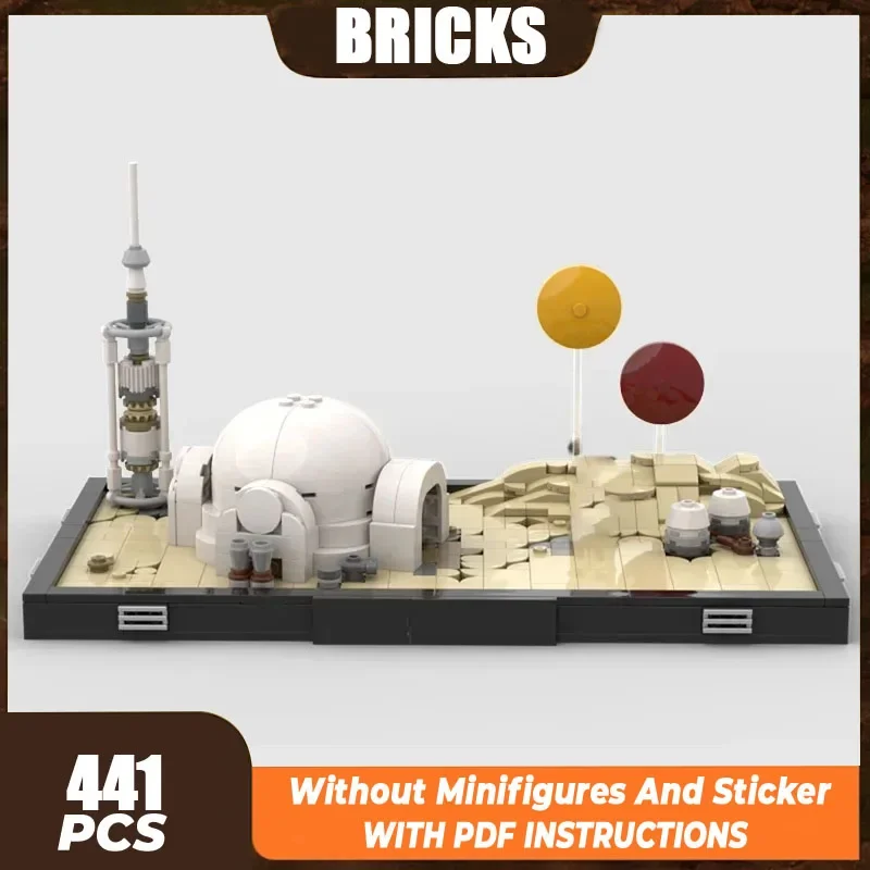 Star Film Modell Moc Bausteine Binäre Sonnenuntergang Wüste Diorama Technologie Modulare Blöcke Geschenk Weihnachten Spielzeug DIY Sets Montage Image