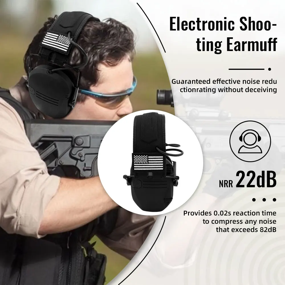 Taktische Gehörschützer, elektronische Kopfhörer, Ohrenschützer mit Schallverstärkung für die Jagd, Anti-Lärm-Ohrhelme für das Schießen Image