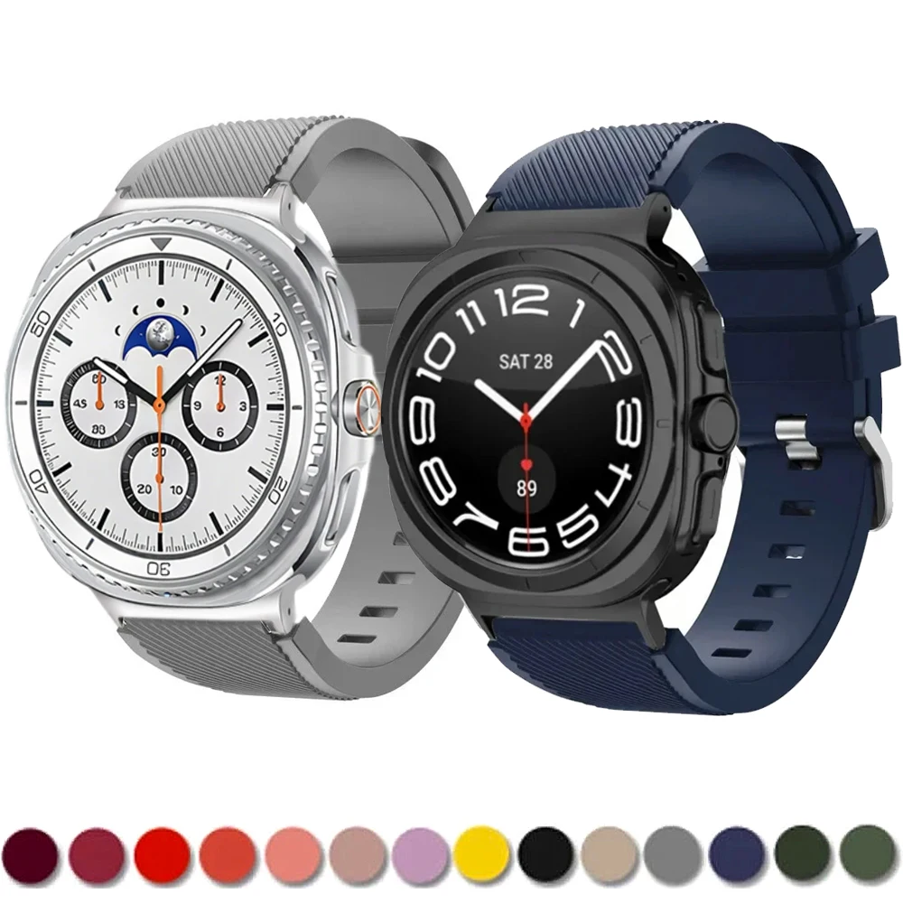 Silikonarmband für Samsung Galaxy Watch Ultra 47 mm/8 Classic 46 mm Sportarmband Correa für Galaxy Watch 8 40 mm 44 mm Zubehör Image
