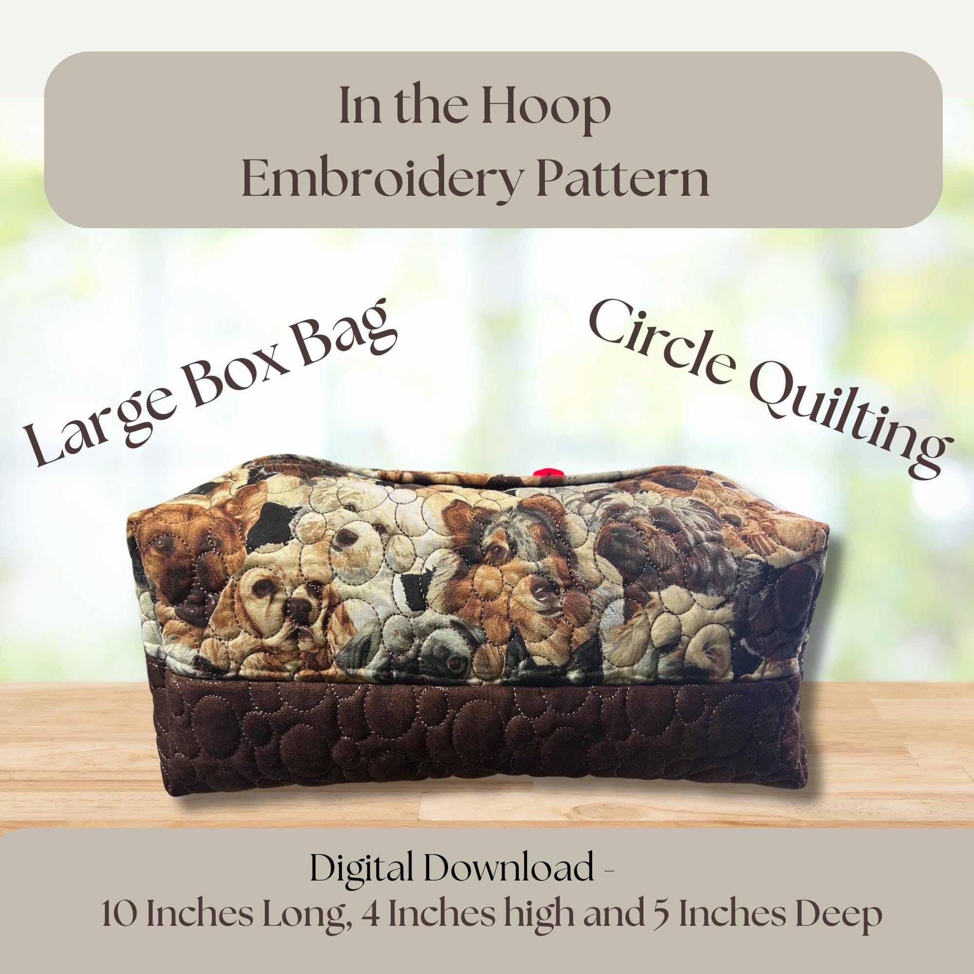 Modello di ricamo a macchina In The Hoop, organizer da viaggio, borsa trapuntata circolare, borsa per il trucco ITH, design di borsa a scatola, astucc